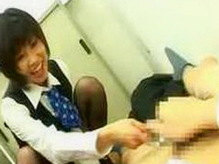 Japanese Lady Secretly Teasing with Fuck-Me-Faster Masturbation in the Office